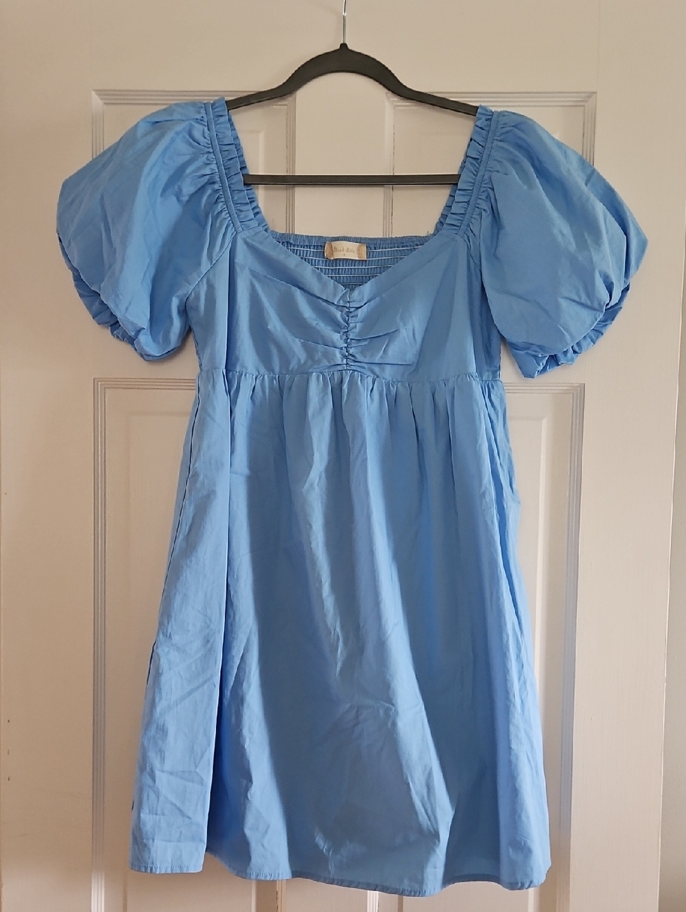 Altar'd State Mini Babydoll Dress In Blue Size Medium